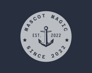 Hipster Anchor Emblem logo design