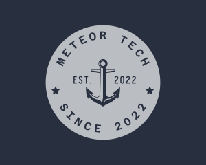 Hipster Anchor Emblem logo design