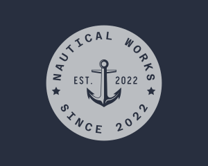 Hipster Anchor Emblem logo