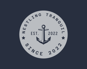 Hipster Anchor Emblem logo design