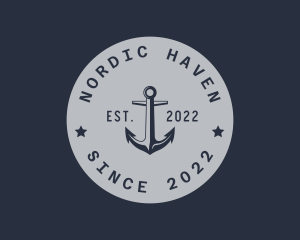 Hipster Anchor Emblem logo design