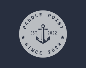 Hipster Anchor Emblem logo design