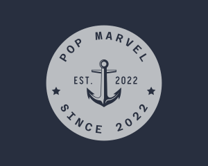 Hipster Anchor Emblem logo design