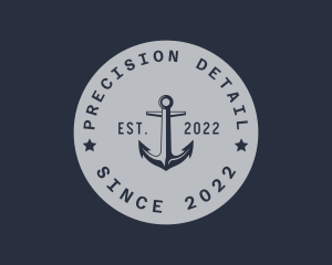 Hipster Anchor Emblem logo design