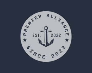 Hipster Anchor Emblem logo design