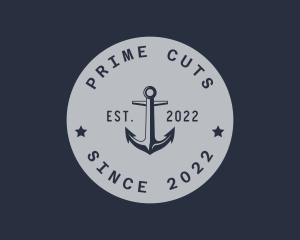 Hipster Anchor Emblem logo design