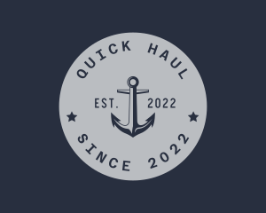 Hipster Anchor Emblem logo design