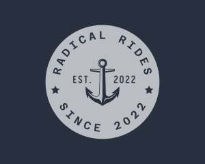 Hipster Anchor Emblem logo design