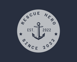 Hipster Anchor Emblem logo design