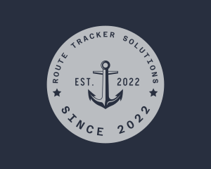 Hipster Anchor Emblem logo design