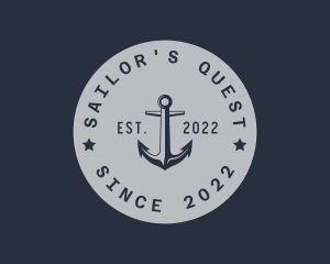 Hipster Anchor Emblem logo design