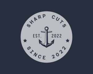 Hipster Anchor Emblem logo design