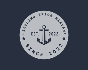 Hipster Anchor Emblem logo design