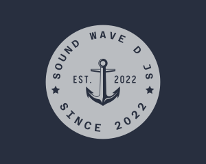 Hipster Anchor Emblem logo design