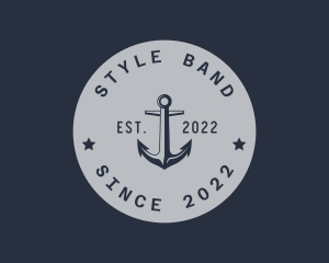 Hipster Anchor Emblem logo design