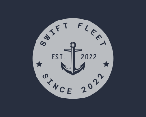 Hipster Anchor Emblem logo design