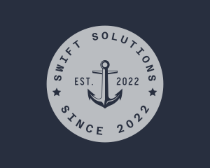 Hipster Anchor Emblem logo design