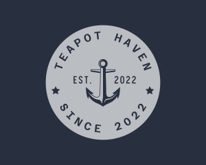 Hipster Anchor Emblem logo design