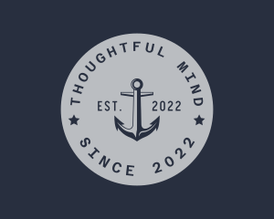 Hipster Anchor Emblem logo design