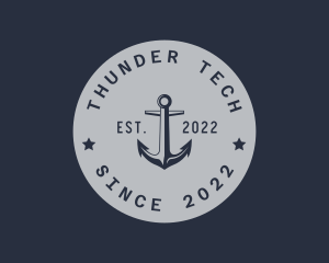 Hipster Anchor Emblem logo design