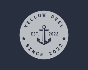 Hipster Anchor Emblem logo design