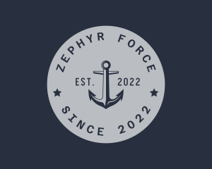 Hipster Anchor Emblem logo design