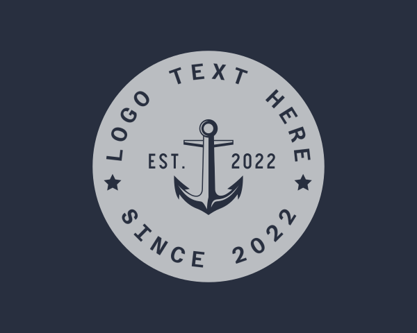 Hipster Anchor Emblem logo