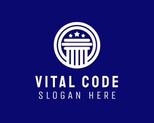 White Government Pillar Star logo