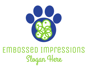 Blue Pet Paw logo design