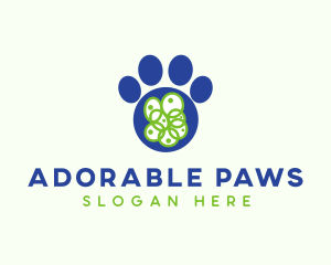 Blue Pet Paw logo design