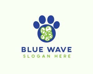 Blue Pet Paw logo design