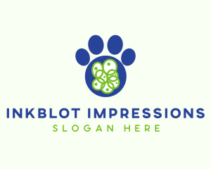 Blue Pet Paw logo design