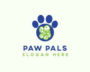 Blue Pet Paw logo design