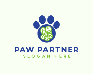 Blue Pet Paw logo design