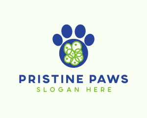 Blue Pet Paw logo design