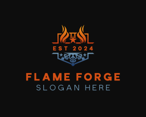 Fire Ice Temperature logo design