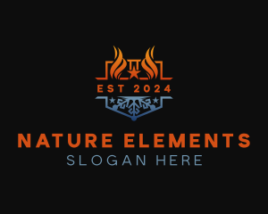 Fire Ice Temperature logo design