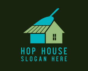 Broom House Cleaning logo design