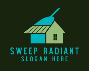 Broom House Cleaning logo design