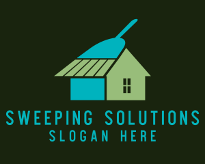 Broom House Cleaning logo design