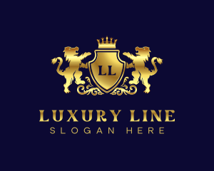 Luxury Crown Lion logo design