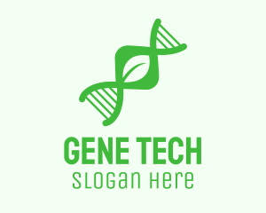 Green DNA Leaf logo design