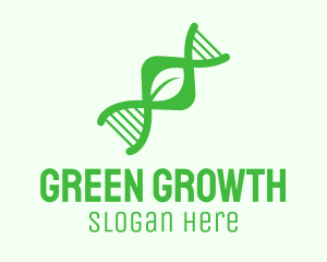 Green DNA Leaf logo design