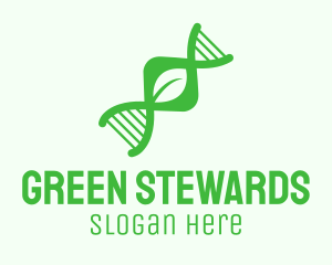 Green DNA Leaf logo design