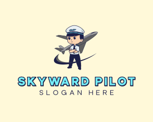 Airplane Aircraft Pilot Mascot logo