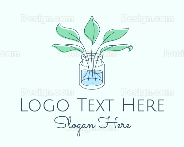 Plant Vase Watercolor Logo