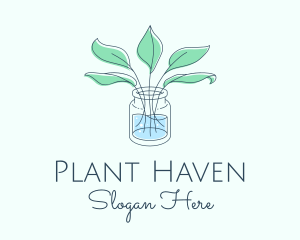 Plant Vase Watercolor logo design