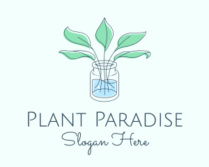 Plant Vase Watercolor logo design