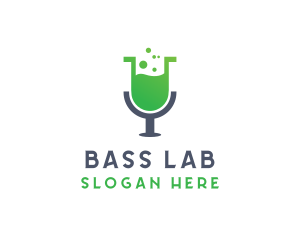 Lab Test Tube Mic logo design