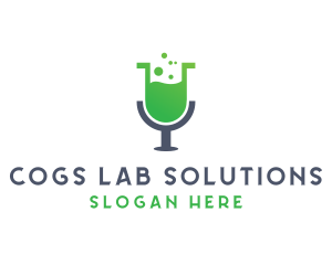 Lab Test Tube Mic logo design